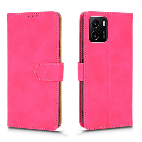 Funda de Cuero Cartera con Soporte Carcasa L01Z para Vivo iQOO U5x Rosa Roja