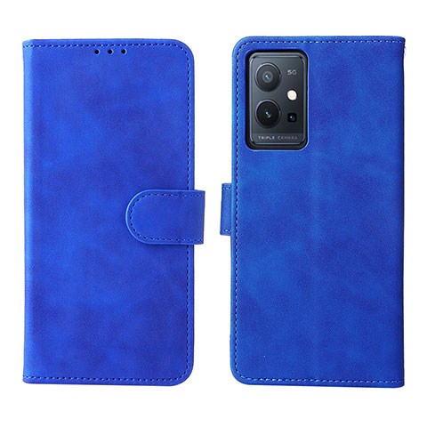 Funda de Cuero Cartera con Soporte Carcasa L01Z para Vivo iQOO Z6 5G Azul