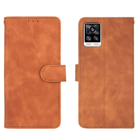 Funda de Cuero Cartera con Soporte Carcasa L01Z para Vivo V20 Marron