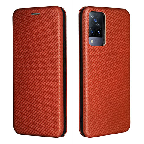 Funda de Cuero Cartera con Soporte Carcasa L01Z para Vivo V21 5G Marron