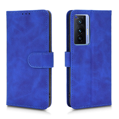 Funda de Cuero Cartera con Soporte Carcasa L01Z para Vivo X70 5G Azul