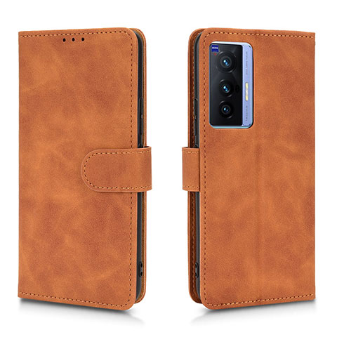 Funda de Cuero Cartera con Soporte Carcasa L01Z para Vivo X70t Marron