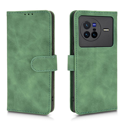 Funda de Cuero Cartera con Soporte Carcasa L01Z para Vivo X80 5G Verde