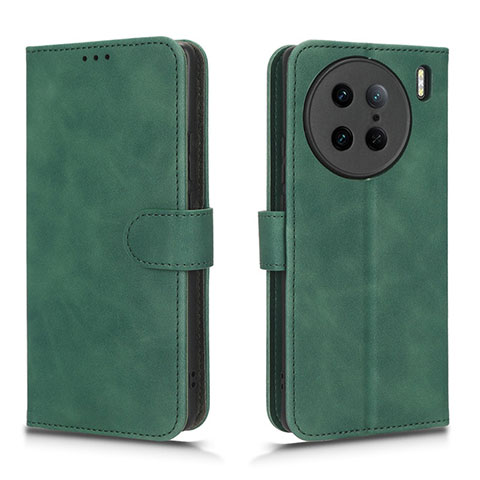 Funda de Cuero Cartera con Soporte Carcasa L01Z para Vivo X90 Pro 5G Verde