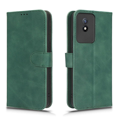 Funda de Cuero Cartera con Soporte Carcasa L01Z para Vivo Y02 Verde