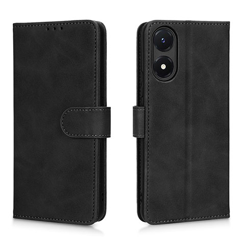 Funda de Cuero Cartera con Soporte Carcasa L01Z para Vivo Y02S Negro