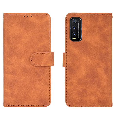 Funda de Cuero Cartera con Soporte Carcasa L01Z para Vivo Y12A Marron