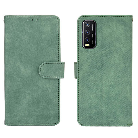 Funda de Cuero Cartera con Soporte Carcasa L01Z para Vivo Y12s (2021) Verde