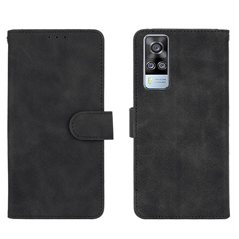 Funda de Cuero Cartera con Soporte Carcasa L01Z para Vivo Y31 (2021) Negro