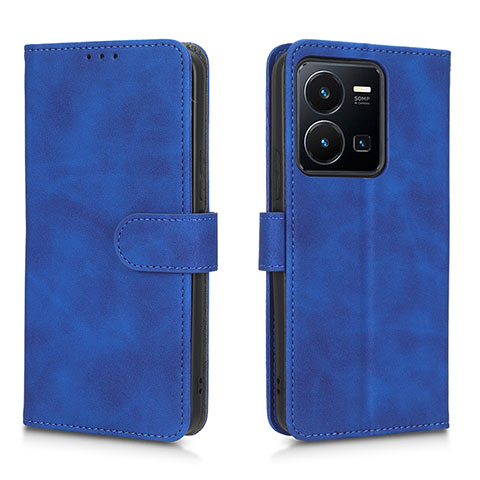 Funda de Cuero Cartera con Soporte Carcasa L01Z para Vivo Y35 4G Azul