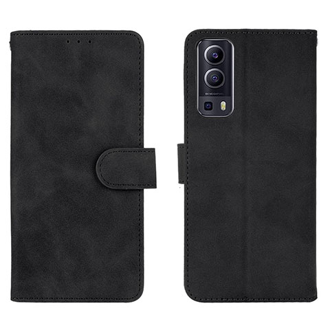 Funda de Cuero Cartera con Soporte Carcasa L01Z para Vivo Y52 5G Negro