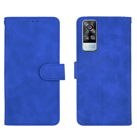 Funda de Cuero Cartera con Soporte Carcasa L01Z para Vivo Y53s 4G Azul