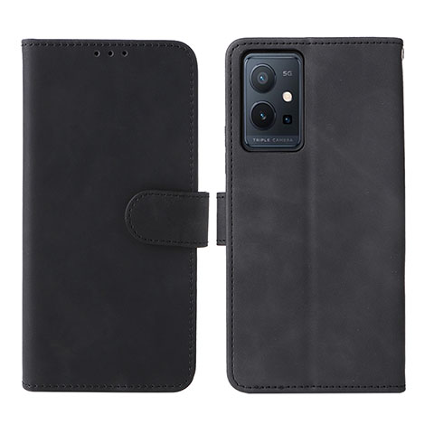 Funda de Cuero Cartera con Soporte Carcasa L01Z para Vivo Y55 5G Negro