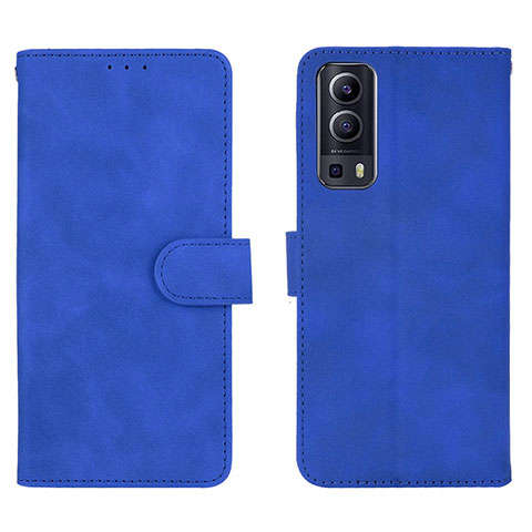 Funda de Cuero Cartera con Soporte Carcasa L01Z para Vivo Y72 5G Azul