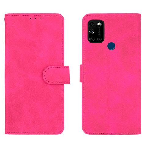 Funda de Cuero Cartera con Soporte Carcasa L01Z para Wiko View5 Plus Rosa Roja