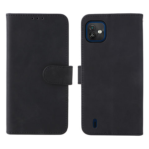 Funda de Cuero Cartera con Soporte Carcasa L01Z para Wiko Y82 Negro