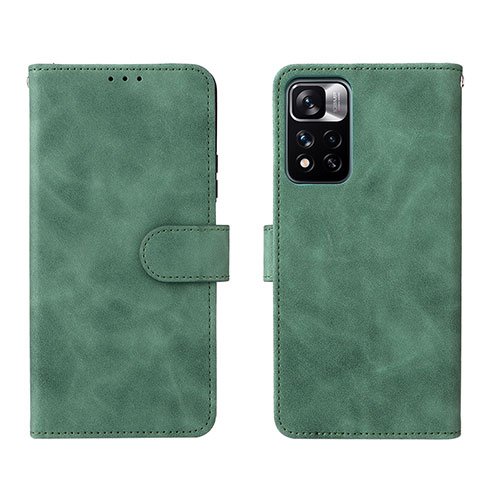 Funda de Cuero Cartera con Soporte Carcasa L01Z para Xiaomi Mi 11i 5G (2022) Verde