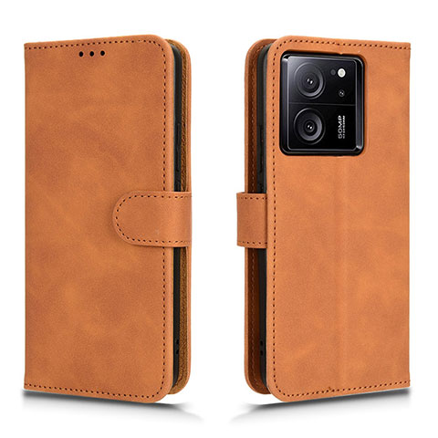 Funda de Cuero Cartera con Soporte Carcasa L01Z para Xiaomi Mi 13T Pro 5G Marron