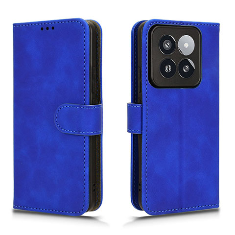 Funda de Cuero Cartera con Soporte Carcasa L01Z para Xiaomi Mi 14 5G Azul