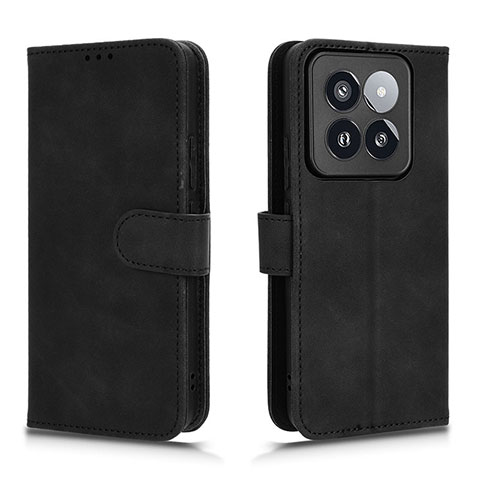 Funda de Cuero Cartera con Soporte Carcasa L01Z para Xiaomi Mi 14 Pro 5G Negro