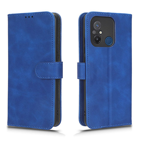 Funda de Cuero Cartera con Soporte Carcasa L01Z para Xiaomi Poco C55 Azul