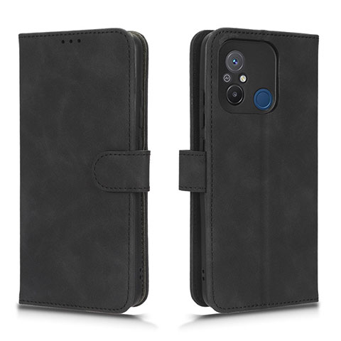 Funda de Cuero Cartera con Soporte Carcasa L01Z para Xiaomi Poco C55 Negro