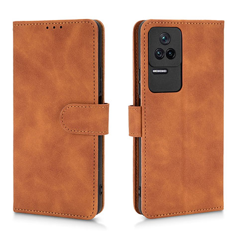 Funda de Cuero Cartera con Soporte Carcasa L01Z para Xiaomi Poco F4 5G Marron