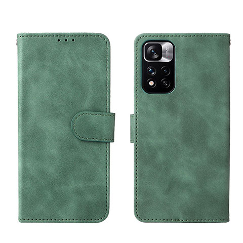 Funda de Cuero Cartera con Soporte Carcasa L01Z para Xiaomi Poco M4 Pro 5G Verde