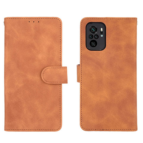 Funda de Cuero Cartera con Soporte Carcasa L01Z para Xiaomi Poco M5S Marron