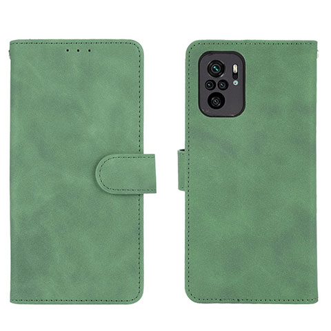 Funda de Cuero Cartera con Soporte Carcasa L01Z para Xiaomi Poco M5S Verde