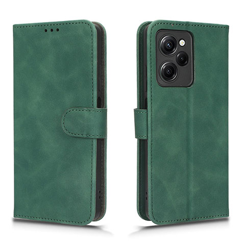 Funda de Cuero Cartera con Soporte Carcasa L01Z para Xiaomi Poco X5 Pro 5G Verde