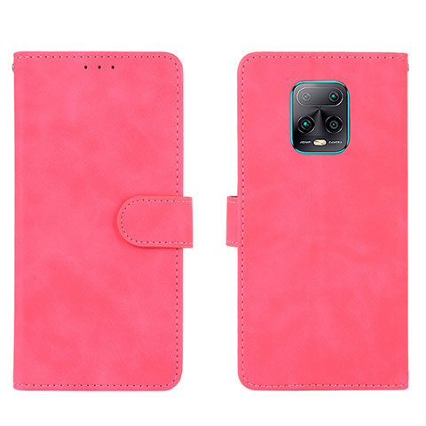 Funda de Cuero Cartera con Soporte Carcasa L01Z para Xiaomi Redmi 10X Pro 5G Rosa Roja