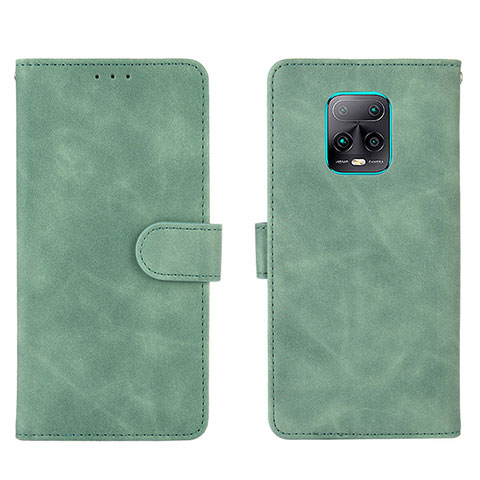 Funda de Cuero Cartera con Soporte Carcasa L01Z para Xiaomi Redmi 10X Pro 5G Verde