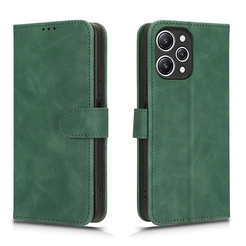 Funda de Cuero Cartera con Soporte Carcasa L01Z para Xiaomi Redmi 12 4G Verde