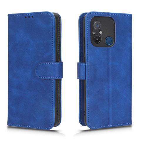 Funda de Cuero Cartera con Soporte Carcasa L01Z para Xiaomi Redmi 12C 4G Azul