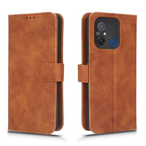 Funda de Cuero Cartera con Soporte Carcasa L01Z para Xiaomi Redmi 12C 4G Marron