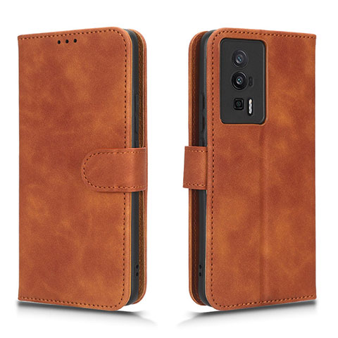 Funda de Cuero Cartera con Soporte Carcasa L01Z para Xiaomi Redmi K60 5G Marron