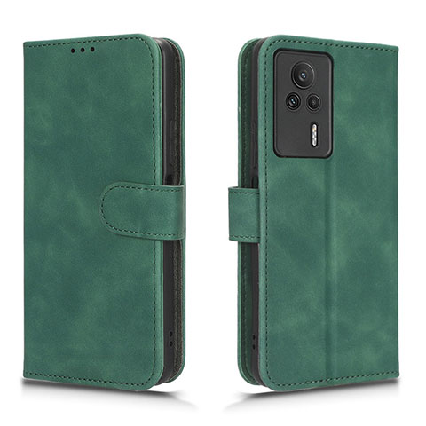 Funda de Cuero Cartera con Soporte Carcasa L01Z para Xiaomi Redmi K60E 5G Verde