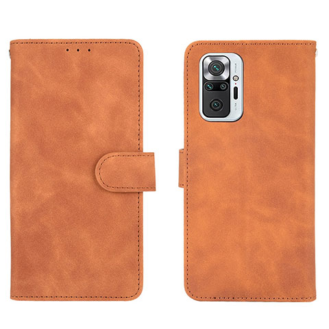 Funda de Cuero Cartera con Soporte Carcasa L01Z para Xiaomi Redmi Note 10 Pro 4G Marron