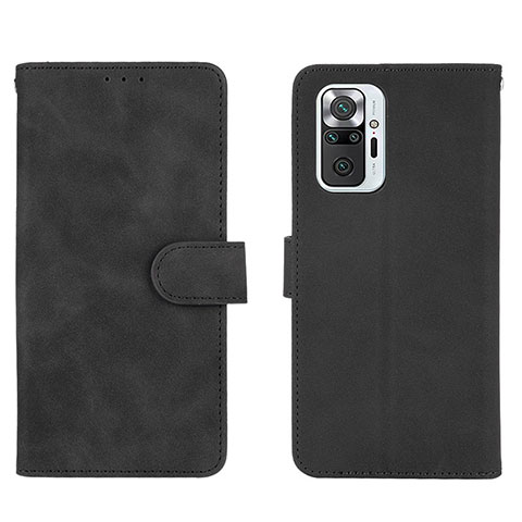 Funda de Cuero Cartera con Soporte Carcasa L01Z para Xiaomi Redmi Note 10 Pro 4G Negro