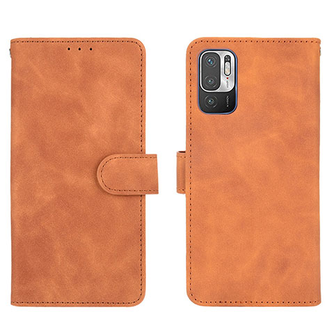 Funda de Cuero Cartera con Soporte Carcasa L01Z para Xiaomi Redmi Note 10T 5G Marron