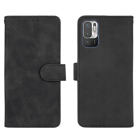 Funda de Cuero Cartera con Soporte Carcasa L01Z para Xiaomi Redmi Note 10T 5G Negro