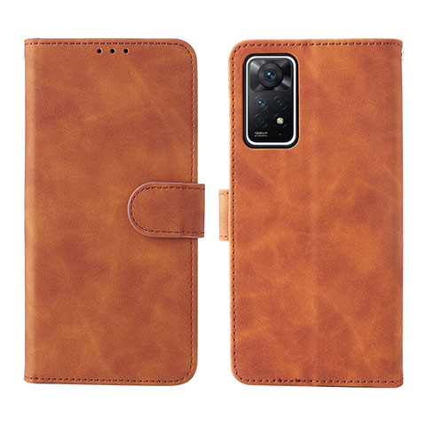 Funda de Cuero Cartera con Soporte Carcasa L01Z para Xiaomi Redmi Note 11 Pro 5G Marron