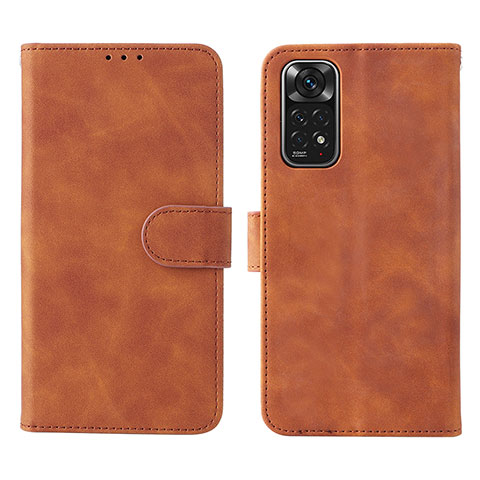 Funda de Cuero Cartera con Soporte Carcasa L01Z para Xiaomi Redmi Note 11S 4G Marron