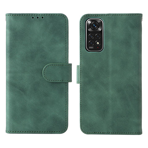 Funda de Cuero Cartera con Soporte Carcasa L01Z para Xiaomi Redmi Note 11S 4G Verde