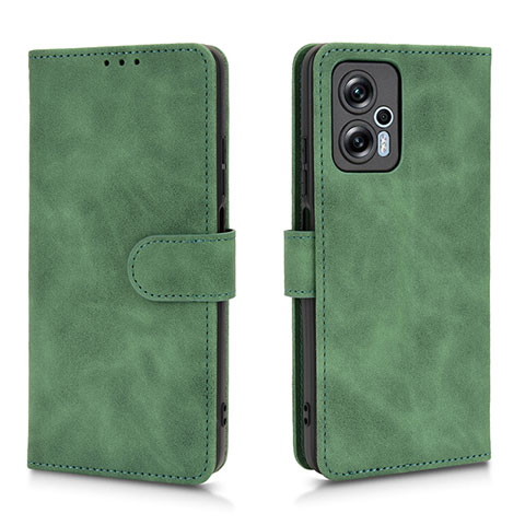 Funda de Cuero Cartera con Soporte Carcasa L01Z para Xiaomi Redmi Note 11T Pro 5G Verde