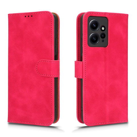 Funda de Cuero Cartera con Soporte Carcasa L01Z para Xiaomi Redmi Note 12 4G Rosa Roja