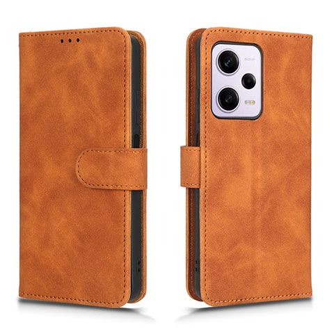 Funda de Cuero Cartera con Soporte Carcasa L01Z para Xiaomi Redmi Note 12 Pro 5G Marron