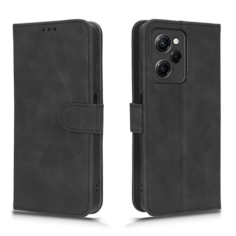 Funda de Cuero Cartera con Soporte Carcasa L01Z para Xiaomi Redmi Note 12 Pro Speed 5G Negro