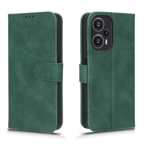 Funda de Cuero Cartera con Soporte Carcasa L01Z para Xiaomi Redmi Note 12 Turbo 5G Verde